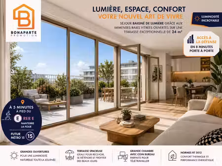 vente appartement 2 pièces 49 m² à nanterre (92000)  348 000 €