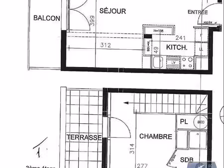 appartement à louer 2 pièces 34.78 m² - couëron (44) - 591€