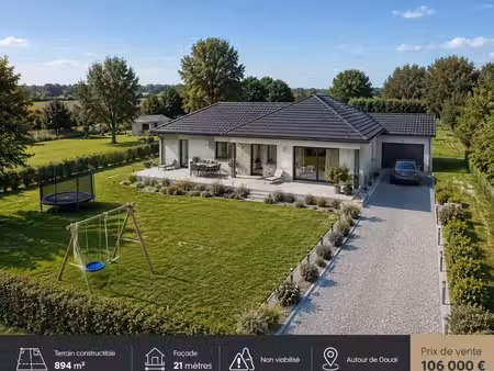 terrain constructible de 894 m² avec 21 m de façade – à proximité de douai