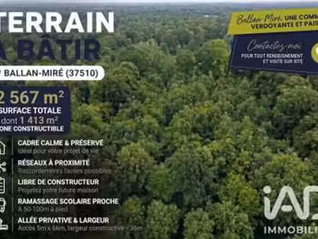 vente terrain à ballan-miré (37510) : à vendre / 2567m² ballan-miré