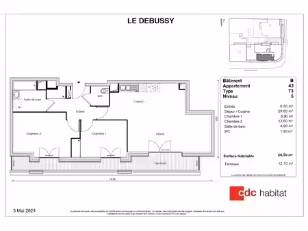 location appartement 3 pièces 66 m² à le perreux-sur-marne (94170)  1 414 €