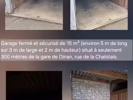 garage fermé 15 m² à 300 m gare dinan