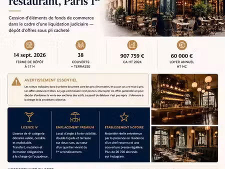 bar  brasserie  fonds de commerce  restaurant paris