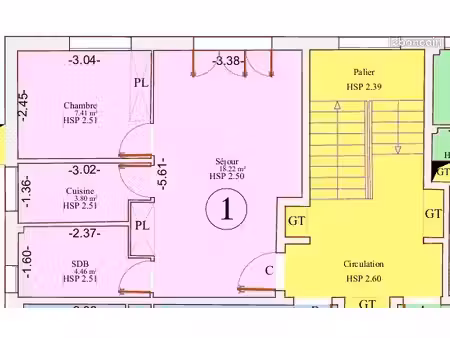 appartement 2 pièces 34 m²