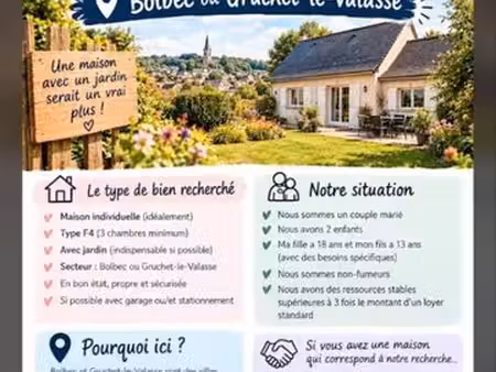 famille sérieuse recherche maison f4 avec jardin en location à bolbec ou gruchet-le-valass