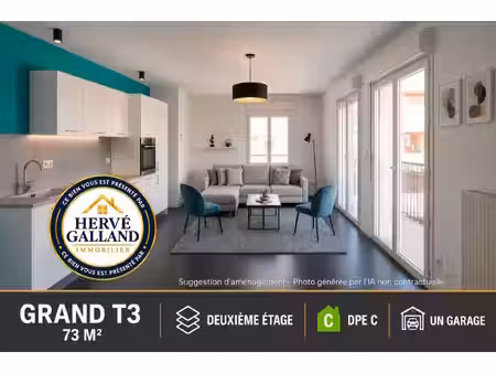 appartement à vendre 3 pièces avec garage jassans riottier (01)