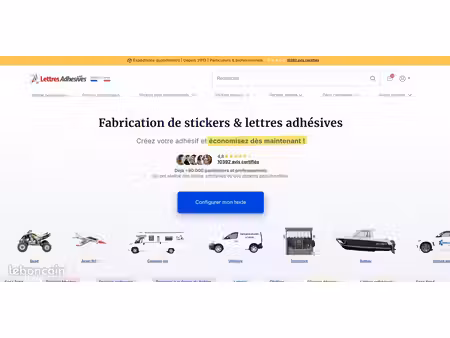 vente boutique e commerce de marquage adhésif