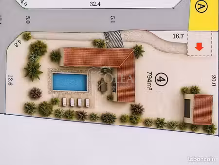 terrain 794 m² saint-quentin-la-poterie