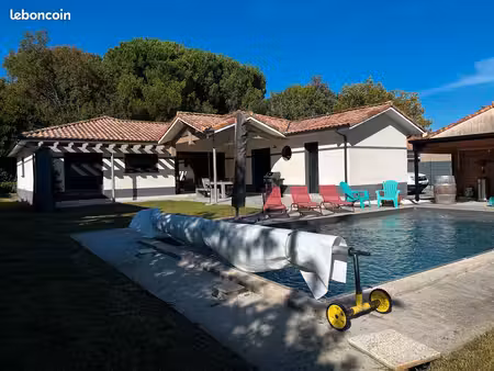 le teich – maison contemporaine 6 pièces 168 m² – 4 chambres + bureau – piscine chauffée –