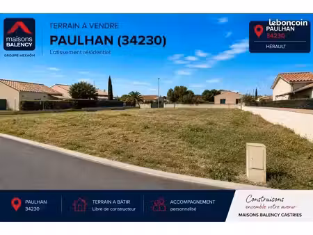 terrain 190 m² paulhan