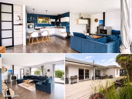 maison de plain-pied 98m² avec piscine chauffée — le porge bourg