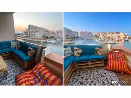 t2 meublé terrasse & parking  690 hc - location étudiante - proche montpellier / sète