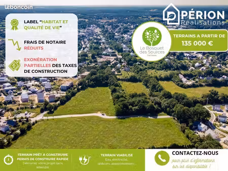 ?terrain constructible viabilisé - frais de notaire réduits - exonération partielle des ta