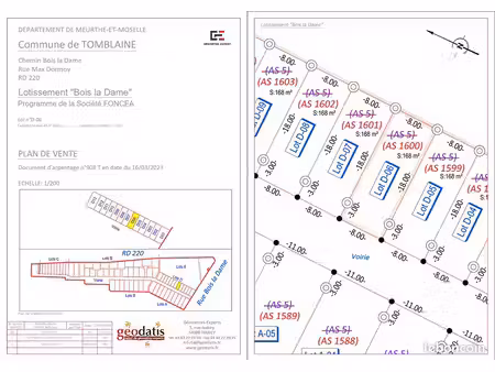 terrain 168 m² tomblaine