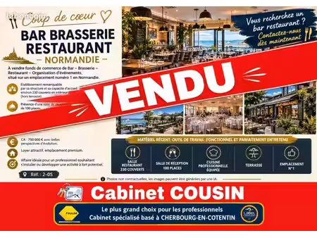 fonds de commerce brasserie 743 m²