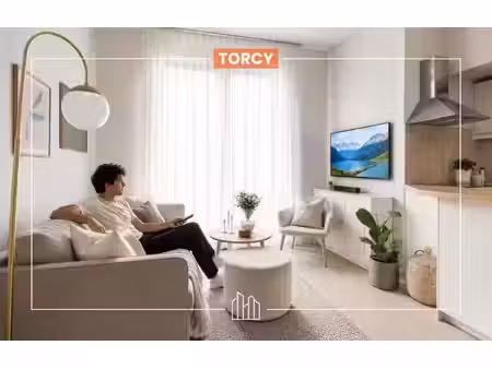 vente appartement neuf 2 pièces 45m2 torcy - 253900 € - surface privée