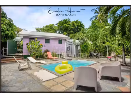 a louer sur case pilote - fond boucher - appartement en rdc 4 pièces - jardin et piscine c