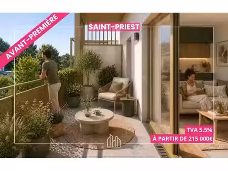 vente appartement neuf 4 pièces 80m2 saint-priest - 338000 € - surface privée