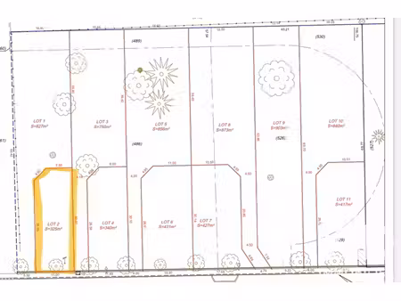 vente terrain à bâtir 325 m²