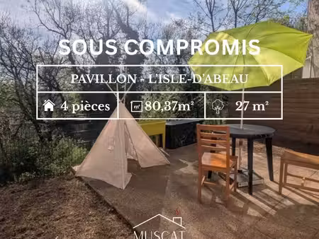 l'isle d'abeau - pavillon 4 pièces - terrasse - loggia - parkings - cellier