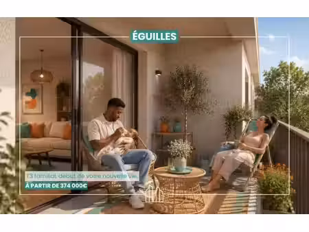 vente appartement neuf 3 pièces 68m2 eguilles - 391000 € - surface privée