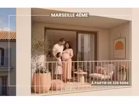 vente appartement neuf 2 pièces 45m2 marseille 4eme - 336500 € - surface privée