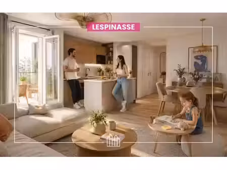 vente appartement neuf 2 pièces 40m2 lespinasse - 195900 € - surface privée