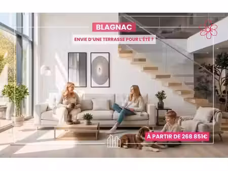 vente maison neuf 4 pièces 81m2 blagnac - 268851 € - surface privée