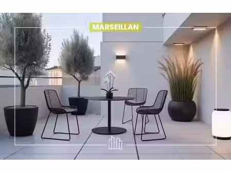 vente appartement neuf 3 pièces 57m2 marseillan - 219000 € - surface privée