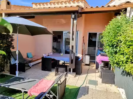 le cap d'agde: villa t2 avec terrasse et 2 parkings privés  secteur clape /roquille