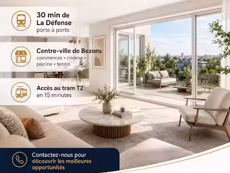 vente appartement 3 pièces 51 m² à bezons (95870)  228 000 €