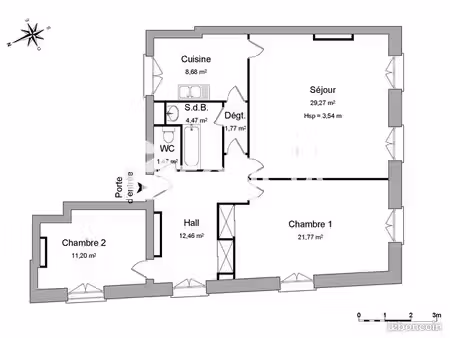 appartement 3 pièces 91 m²