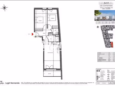 appartement 3 pièces 57 m²