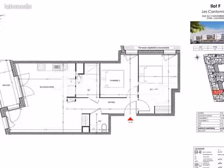 appartement 3 pièces 62 m²