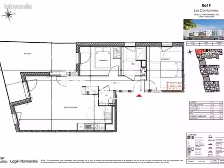 appartement 3 pièces 66 m²