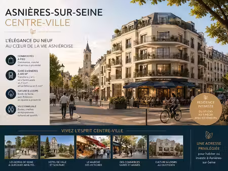 vente appartement 3 pièces 57 m² à asnieres-sur-seine (92600)  560 000 €