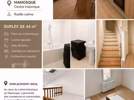 ? à louer – duplex meublé – centre historique de manosque