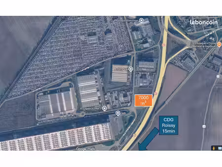 location plate forme stabilisée / env 7000m² (terrain clos cour) n2 15minutes de roissy