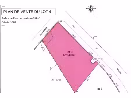 vente terrain à batir 987 m² à migné-auxances (86440)  129 900 €