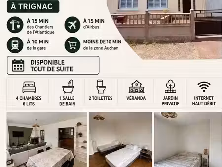 maison meublée - 4 chambres - 6 lits