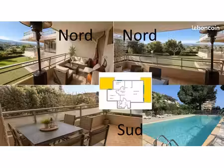 t3 traversant 2 grandes terrasses  piscine