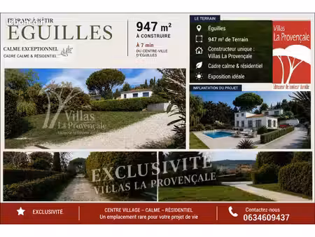 terrain 947 m² eguilles