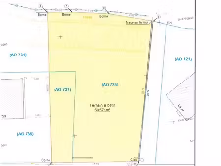 terrain 571 m² ferriere la grande