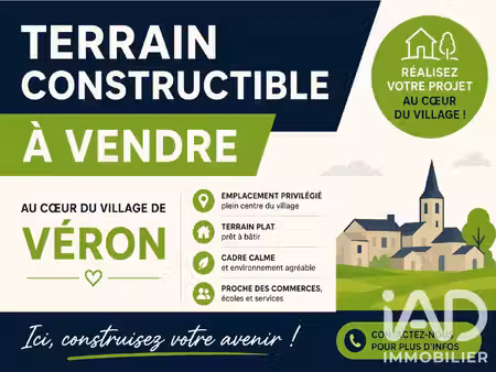 vente terrain à bâtir 625 m²
