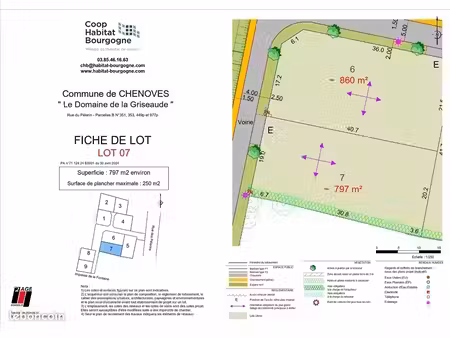 terrain 797 m² chenoves