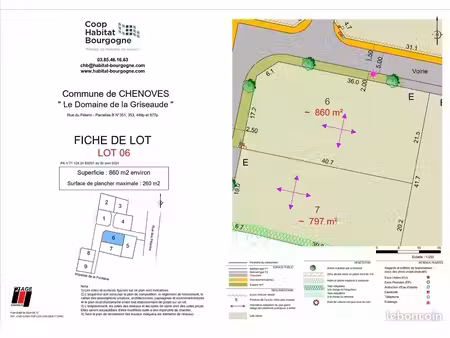 terrain 860 m² chenoves