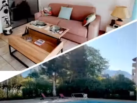 rare studio meublé et équipé avec piscine et parking privé triangle d'or annecy
