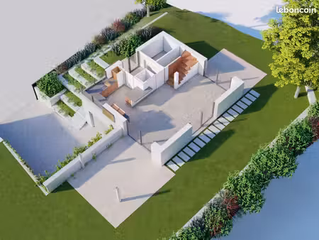 terrain 440m2 avec pc maison d'architecte
