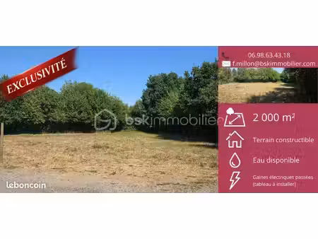 terrain 2 000 m² saint amand sur sevre