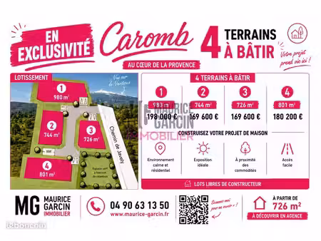 terrain 744 m² caromb